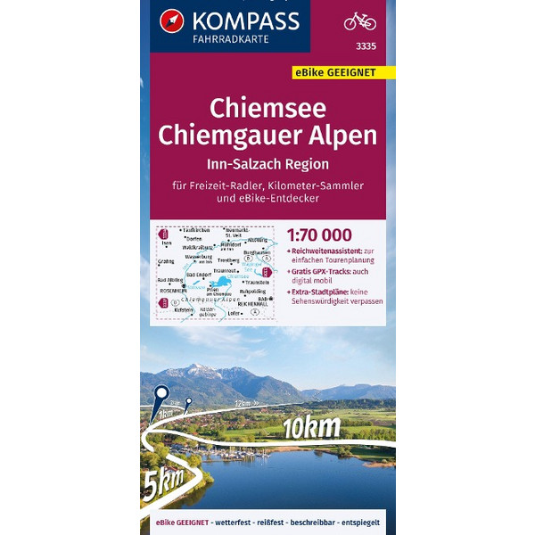 KOMPASS FAHRRADKARTE 3335 CHIEMSEE - CHIEMGAUER ALPEN