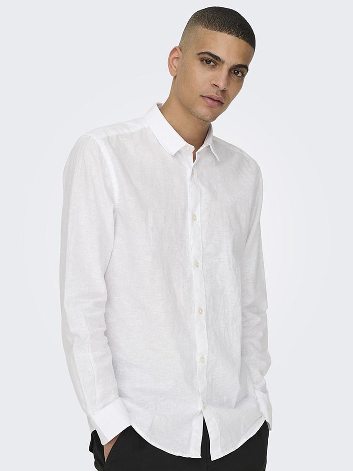ONLY & SONS Hemd - Slim fit - in Weiß günstig kaufen