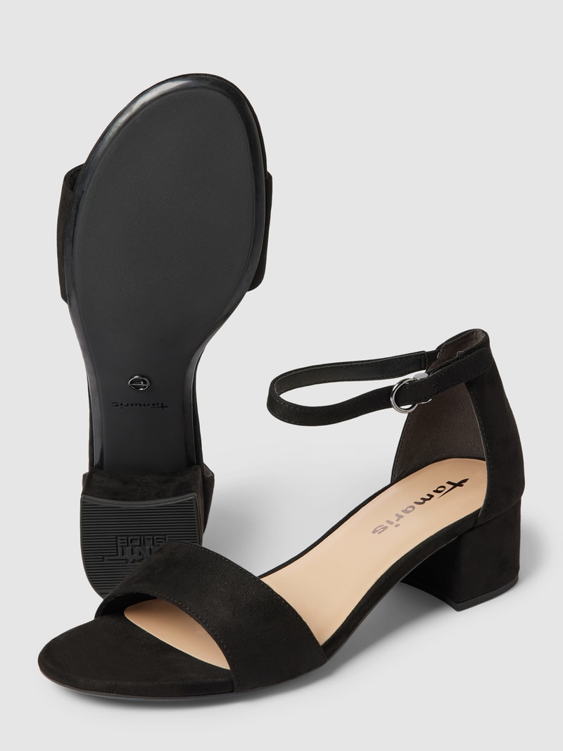 Sandalette in Wildleder-Optik in schwarz