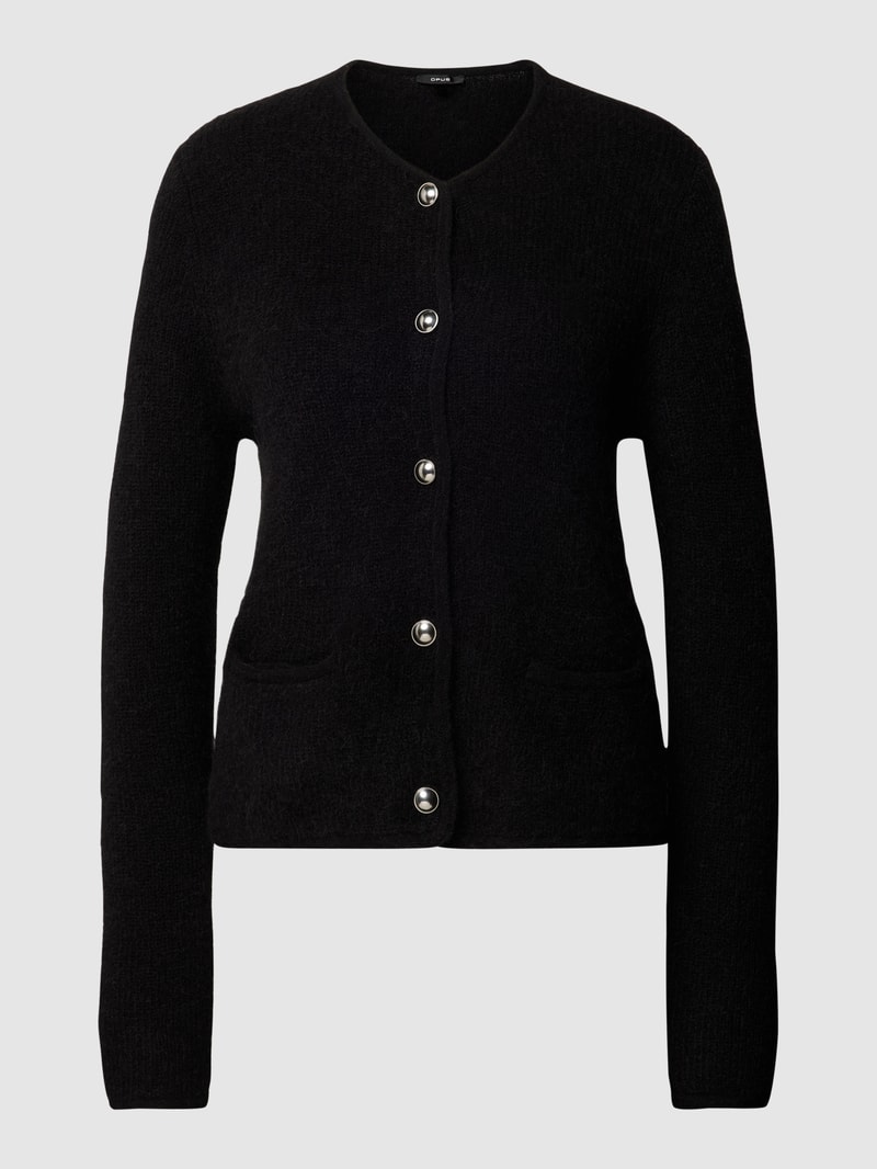 Cardigan mit Knopfleiste Modell 'Dalora' in schwarz