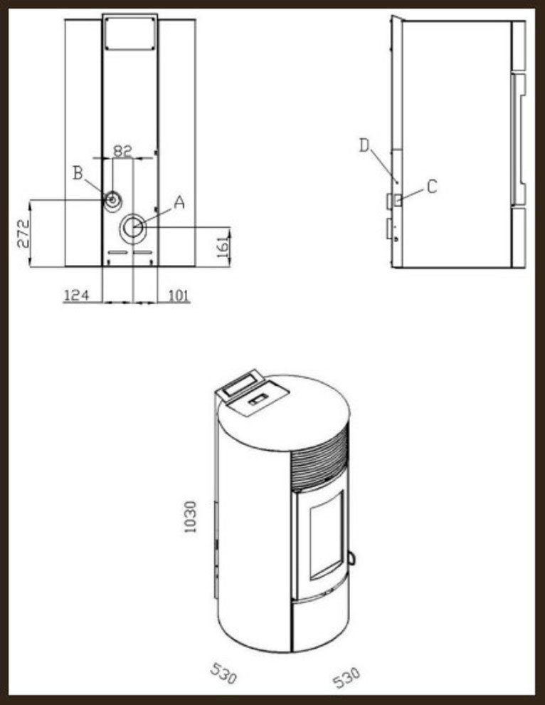 interstoves Pelletofen Abelka 12, 11,4 kW, Zeitbrand, (1-tlg)