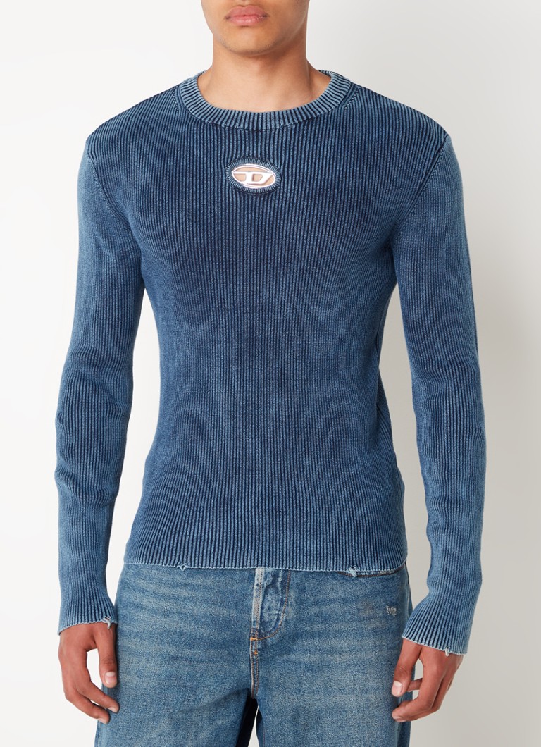 Diesel K-darin ribbed knit pullover with logo
