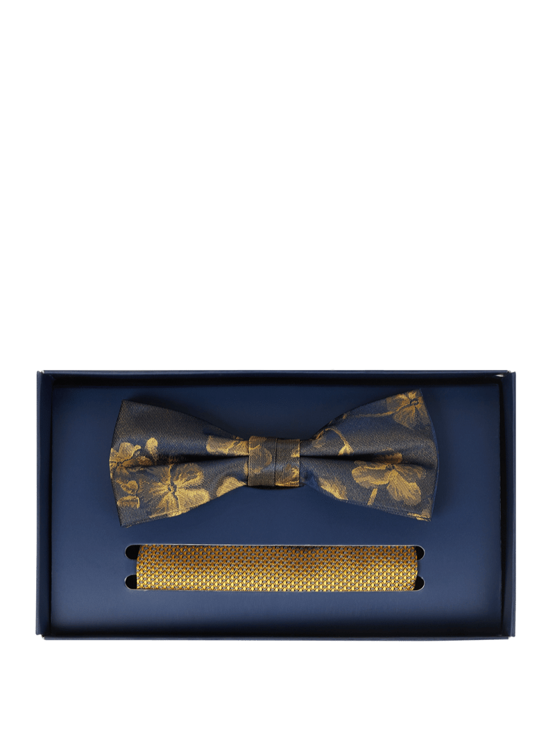 Fliege und Einstecktuch im Set in gold
