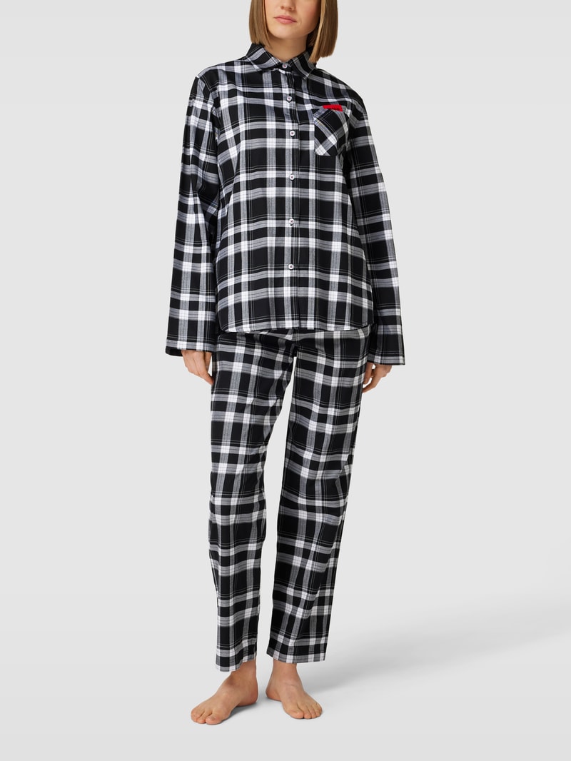 Pyjama mit Tartan-Karo in dunkelgrau