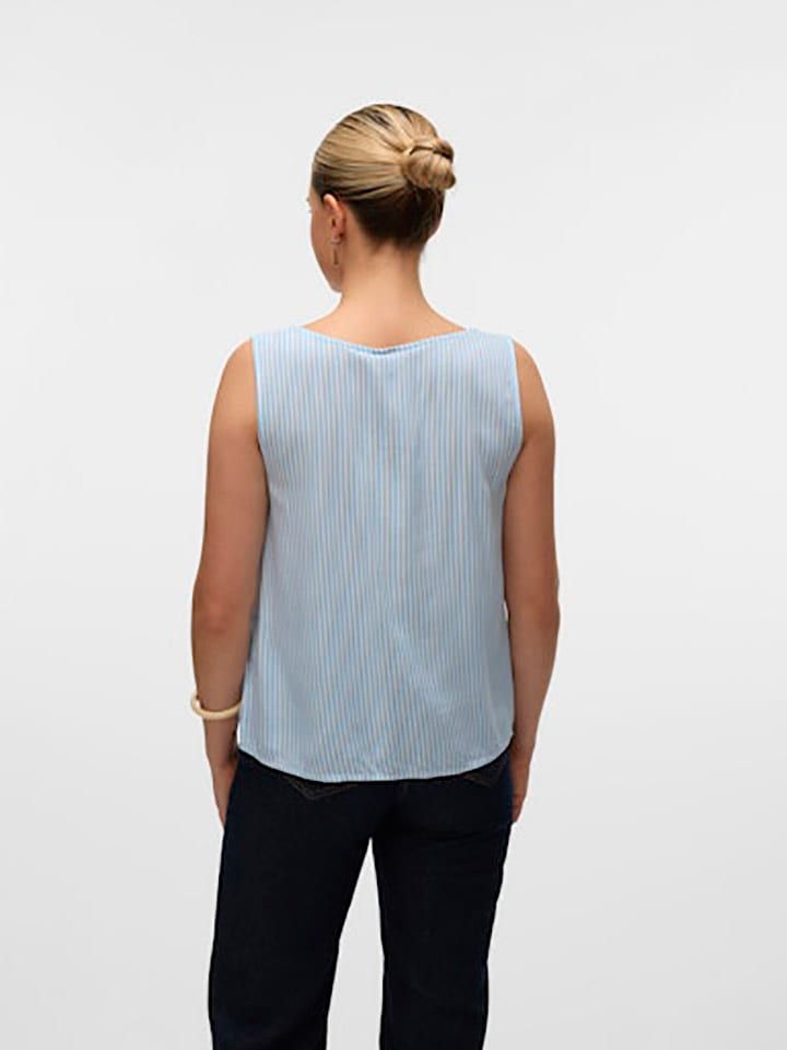 Vero Moda Top in Hellblau/ Weiß günstig kaufen