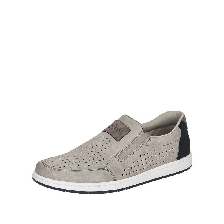 RIEKER Klassische Slipper grau