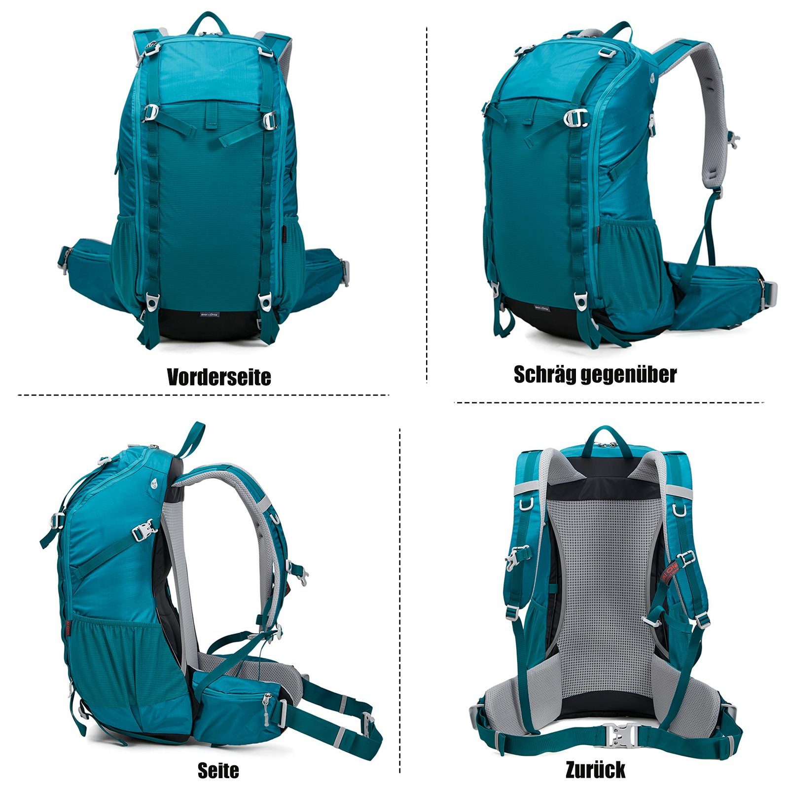 TAN.TOMI Wanderrucksack 40L Großer Wanderrucksack, Wasserdicht Multifunktionaler Daypack