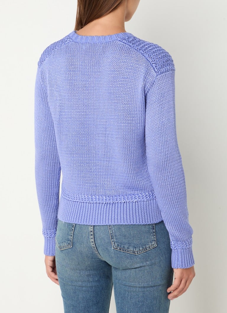 Pulover Ralph Lauren cu tricotaj gros și finisaj strălucitor