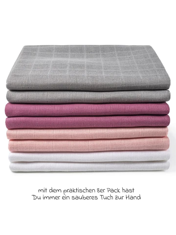 Makian Mullwindel / Mulltuch 8er Pack 80 x 80 cm - Orchidee in rosa,lila günstig kaufen onesize