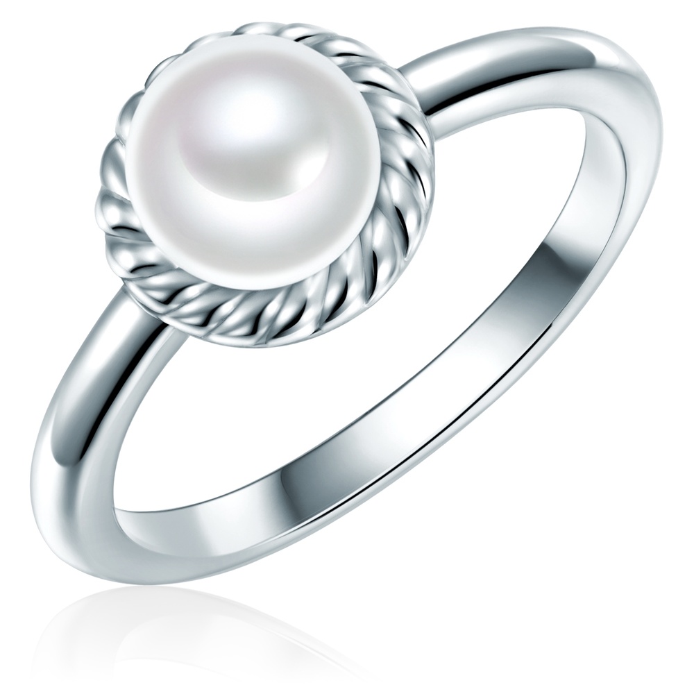 Valero Pearls Bague Argent sterling Oxyde de zirconium (CZ) Perle de culture d'eau douce en Arg Bague