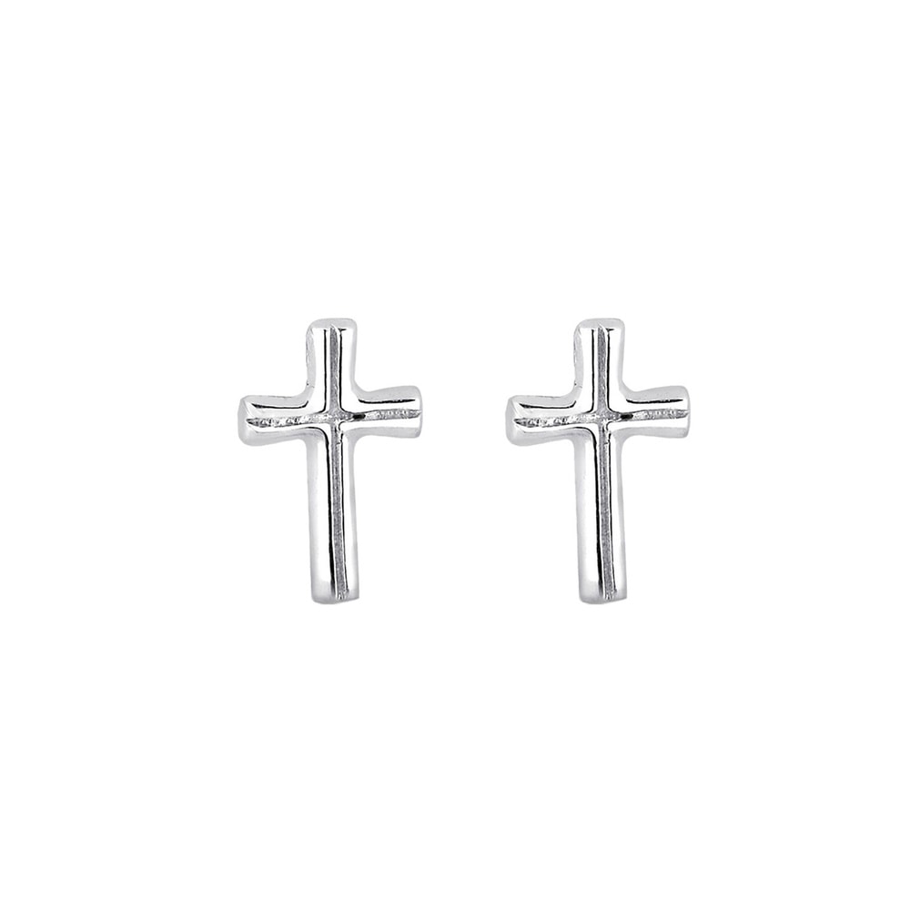 Elli Elli Boucles d'Oreilles Femme Motif de Croix en Filigrane en Argent Sterling 925 Boucles d'oreilles