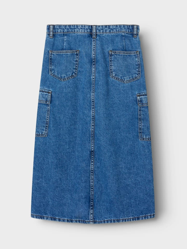 name it Jeansrock lang NKFMARIA DNM LONG CARGO SKIRT in medium blue denim günstig kaufen 146