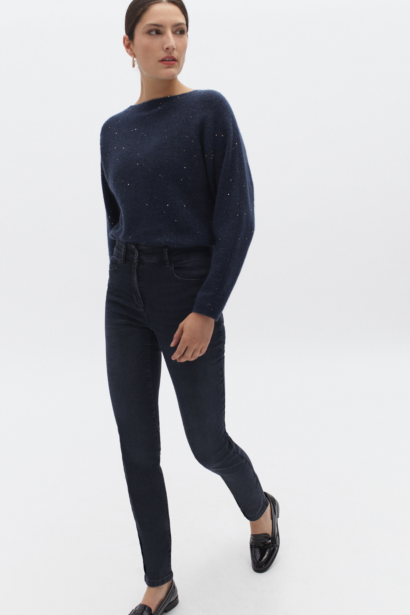 pantalon tom bleu fonce femme