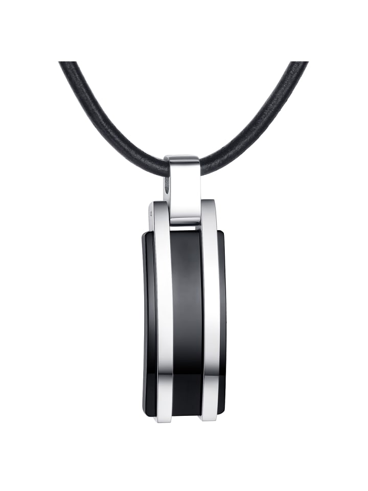 True Rebels Kette mit Anhänger Edelstahl in schwarz günstig kaufen 51 cm