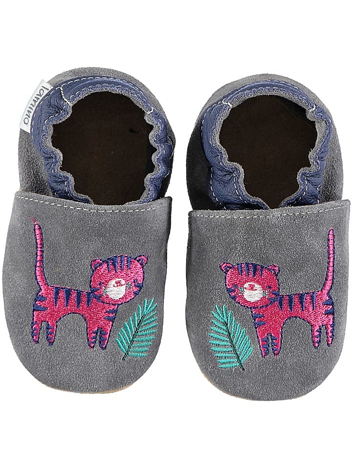 lamino Leder-Krabbelschuhe in Grau günstig kaufen 22/23