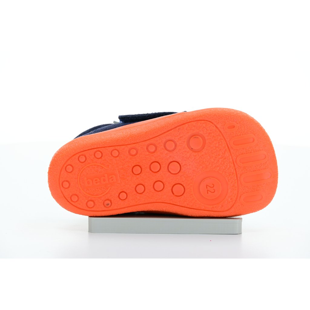 Beda Mandarine Barfußsneakers mit Hinterkappe (BF 0001/SK/1W/OP Mesh mit Leder)