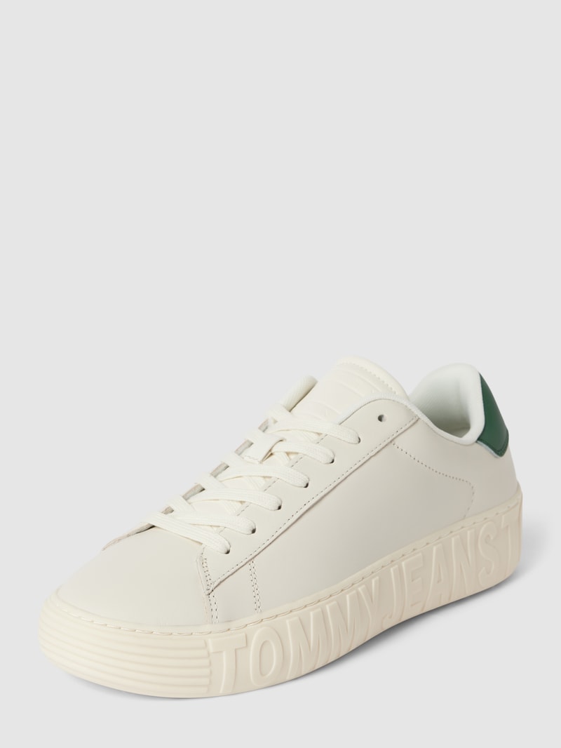 Sneaker aus echtem Leder in weiß