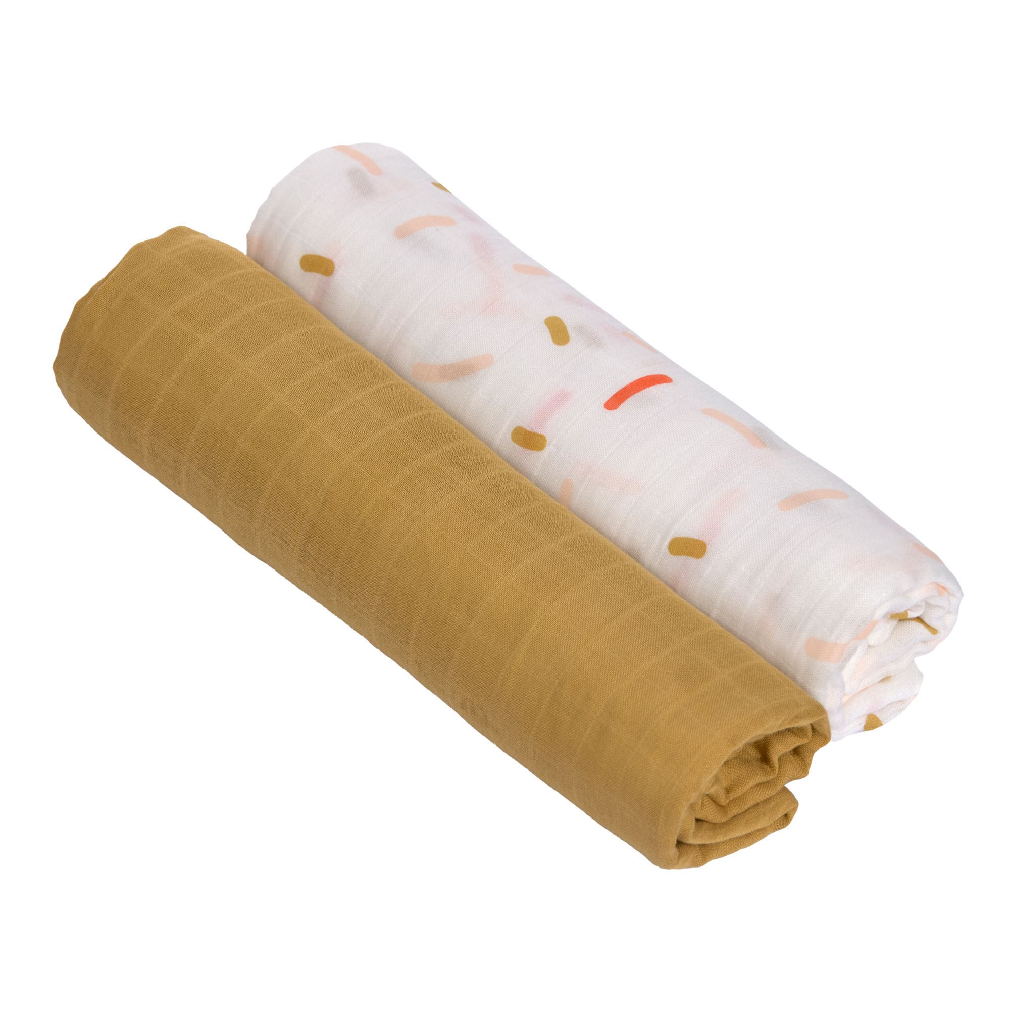 Mulltücher 2er Set 120 x 120 cm - Little Mateys, Spicy Orange