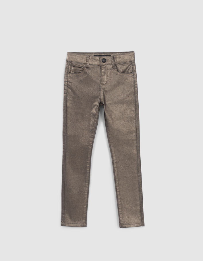 Jean SKINNY champagne enduit fille