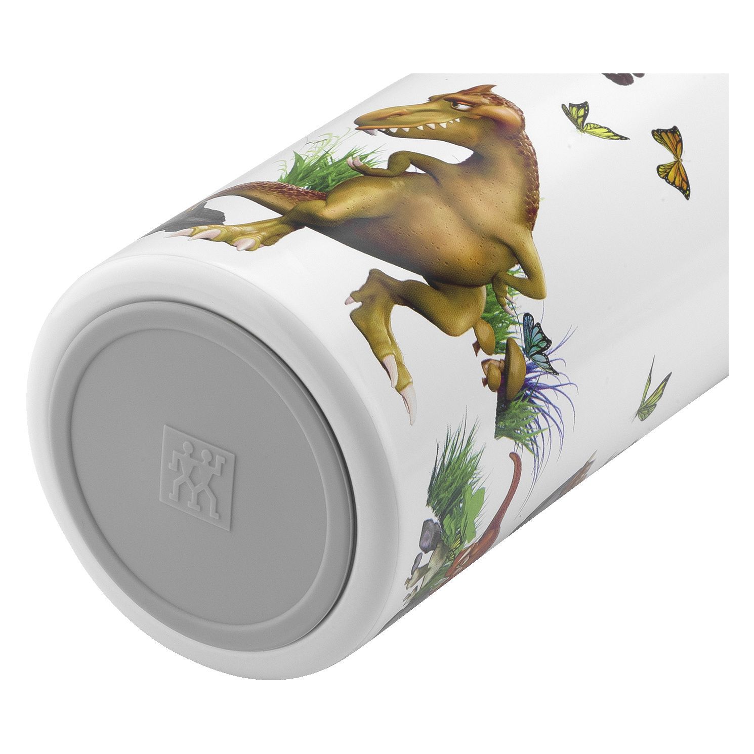 Trinkflasche DINOS, 350 ml, Edelstahl, Weiß-grau