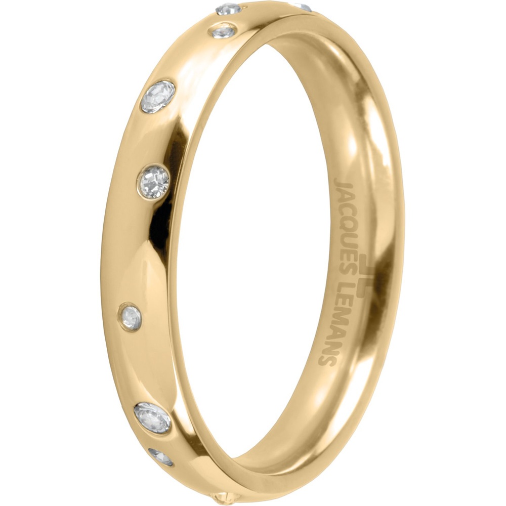 Jacques Lemans Bague pour femme Acier inoxydable or Bague