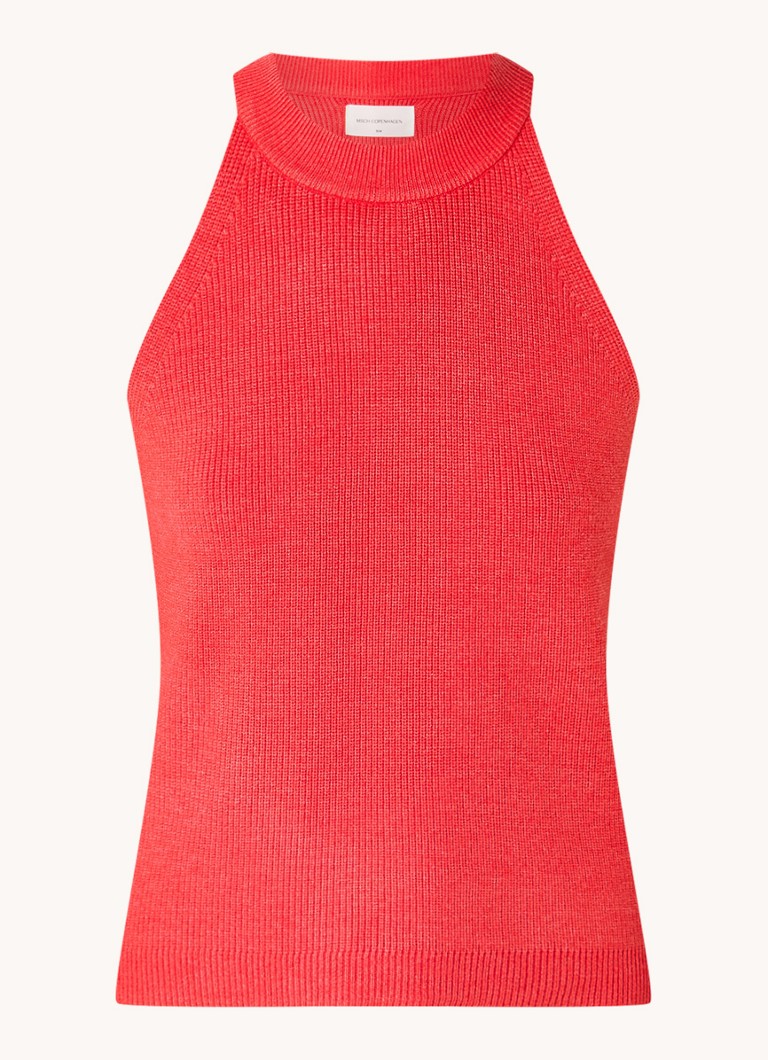 Top cu imprimeu halter și nervuri MSCH Copenhagen Saga Rachelle