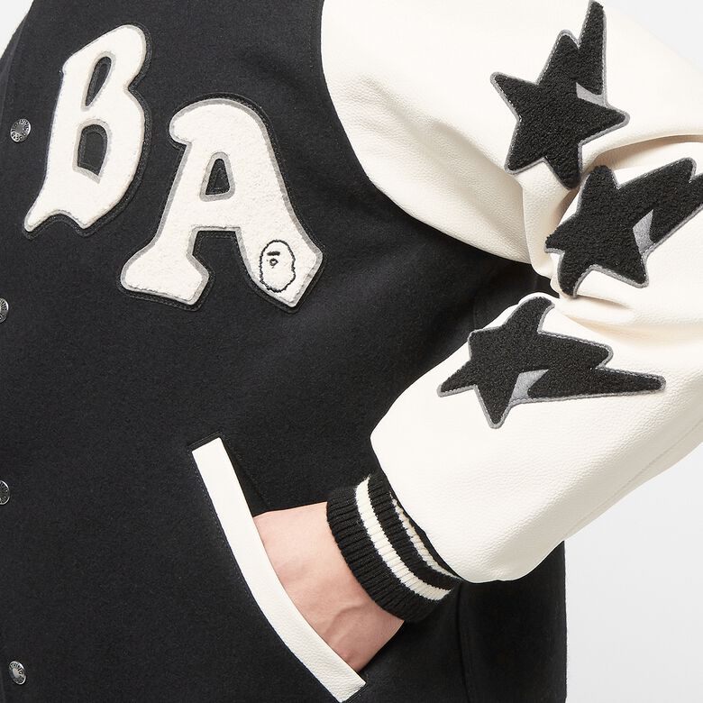 A Bathing Ape Relaxed Fit Varsity Jacket M black
