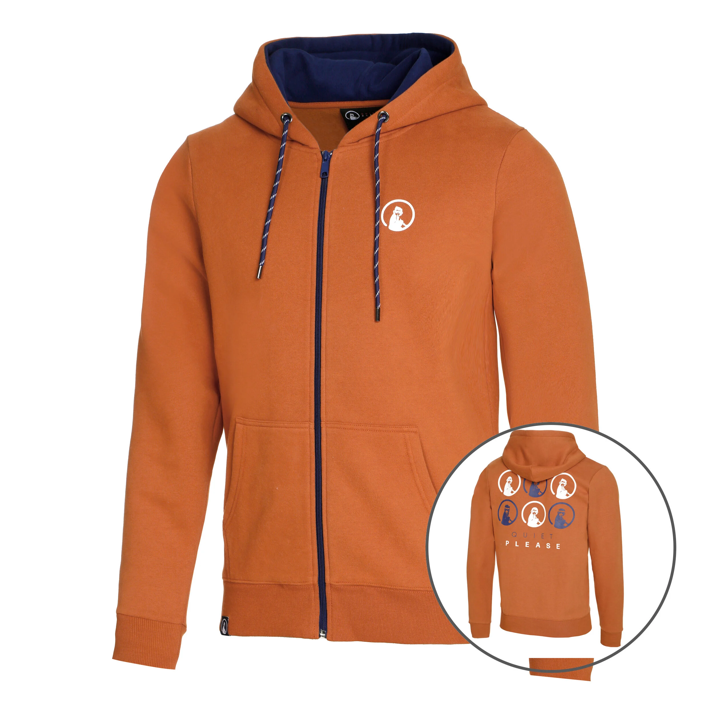 Retro Monkey Sweatjacke Herren - Orange, Mehrfarbig