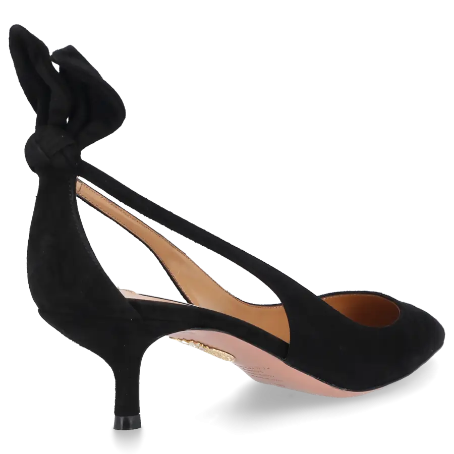Aquazzura - Pumps BOW TIE 50 Veloursleder - schwarz