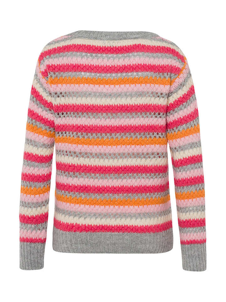 More & More Pullover in Grau/ Pink/ Orange günstig kaufen