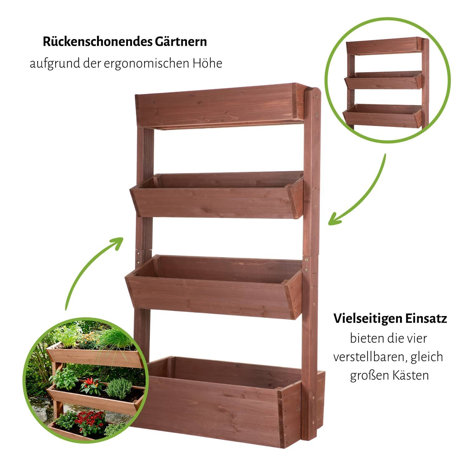 empasa Hochbeet RAISE 4, Hochbeet Balkon - Tanne - Vertikalbeet