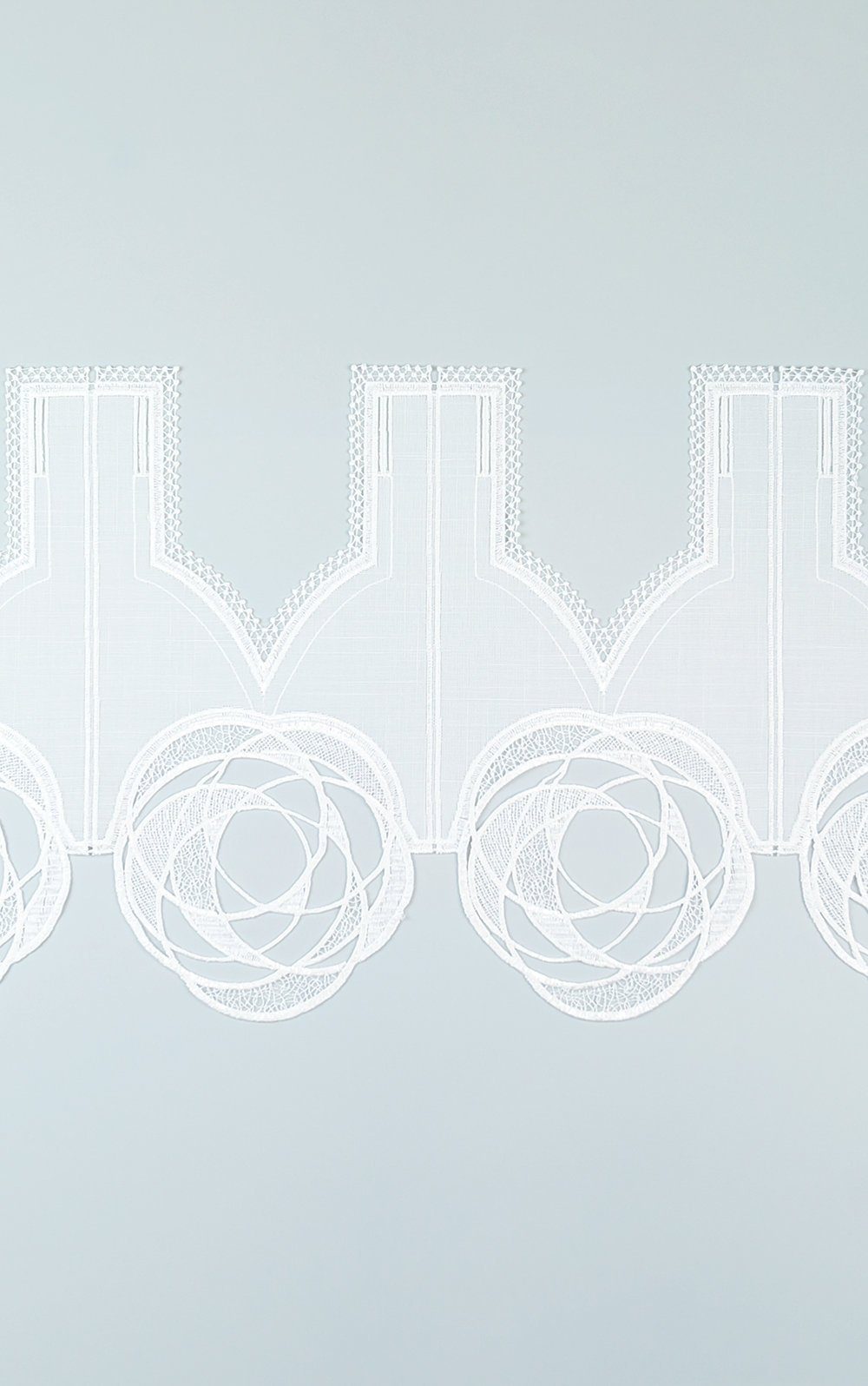 Scheibengardine Circles, Plauener Spitze®, (1 St), transparent, HxB 31x48cm