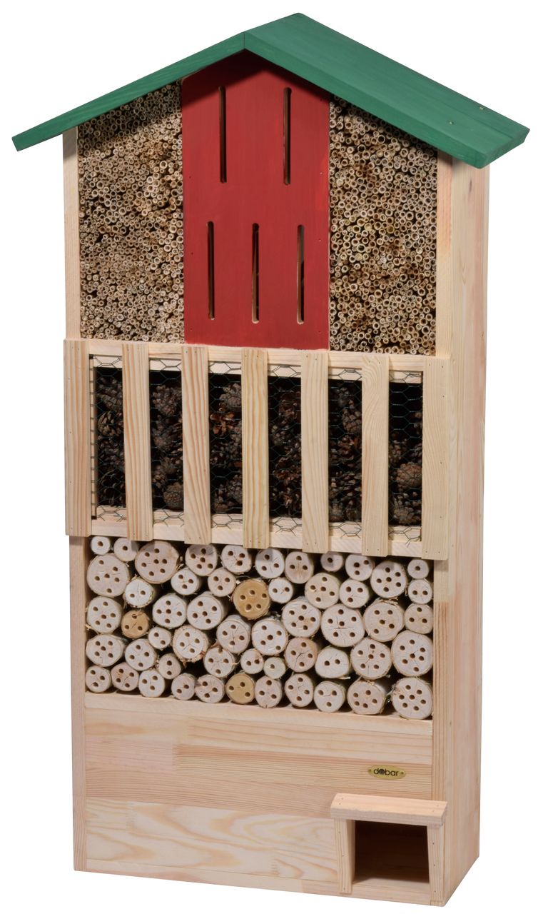 dobar XXL Insektenhotel-Wand mit Igelhaus, Grün