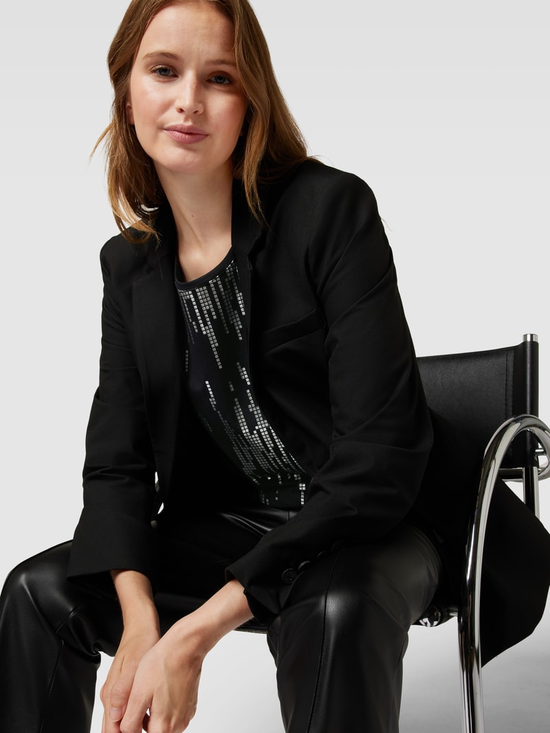 Longsleeve mit U-Boot-Ausschnitt in schwarz