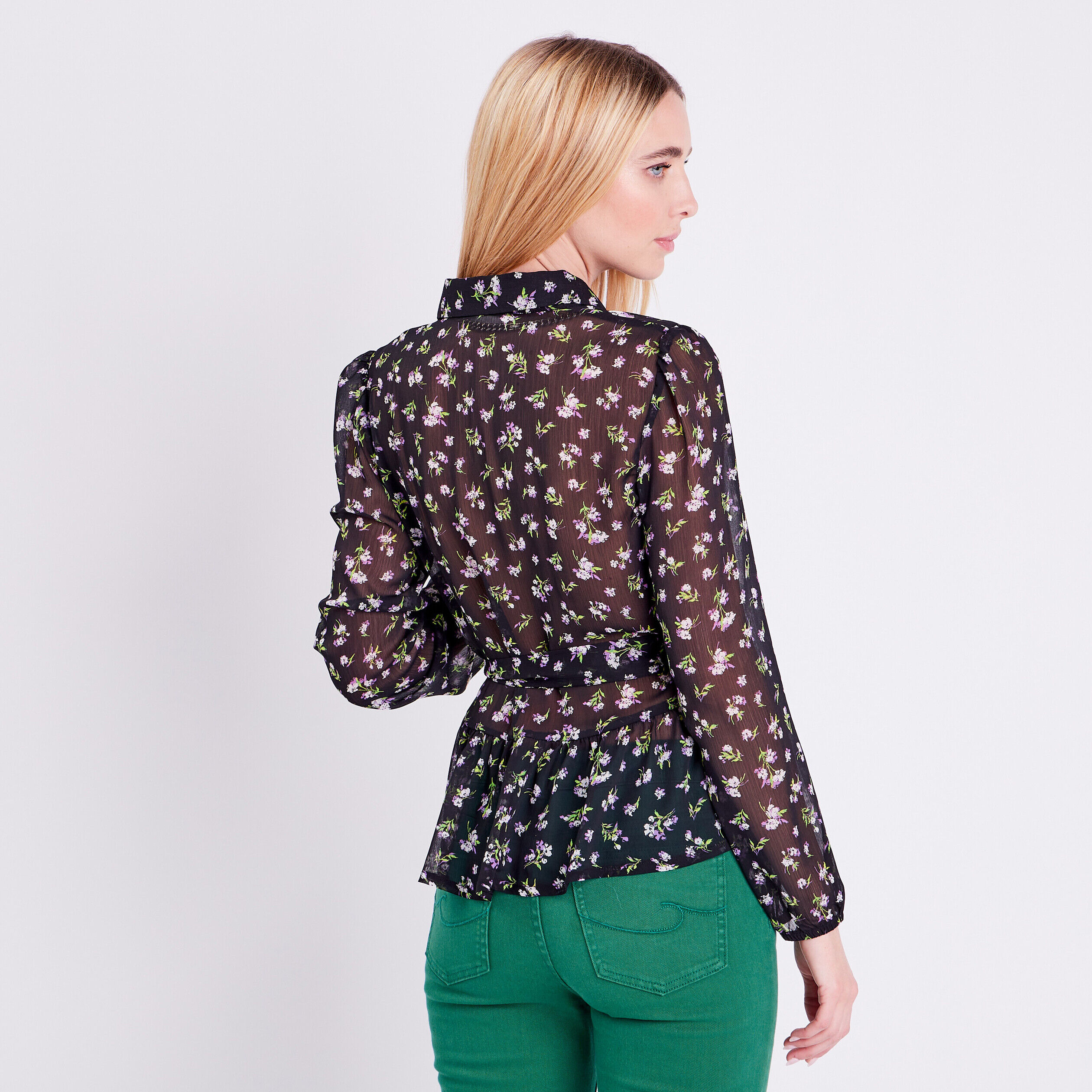 Chemise ceinturée noir femme | Cache Cache