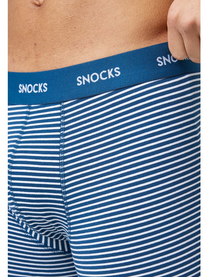 SNOCKS Boxershorts aus Bio-Baumwolle 6 Stück in Blaue Streifen günstig kaufen