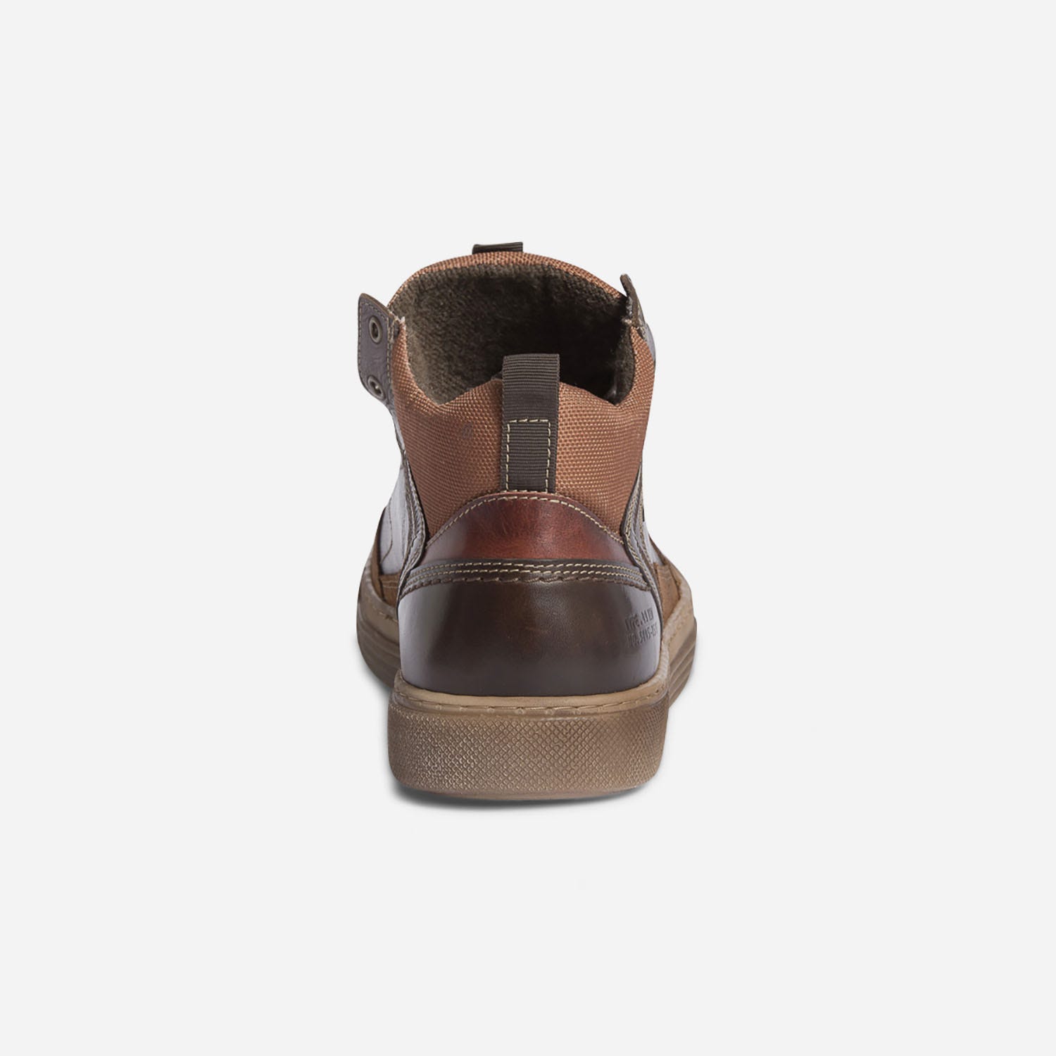 Basket marron et cognac multi matières
