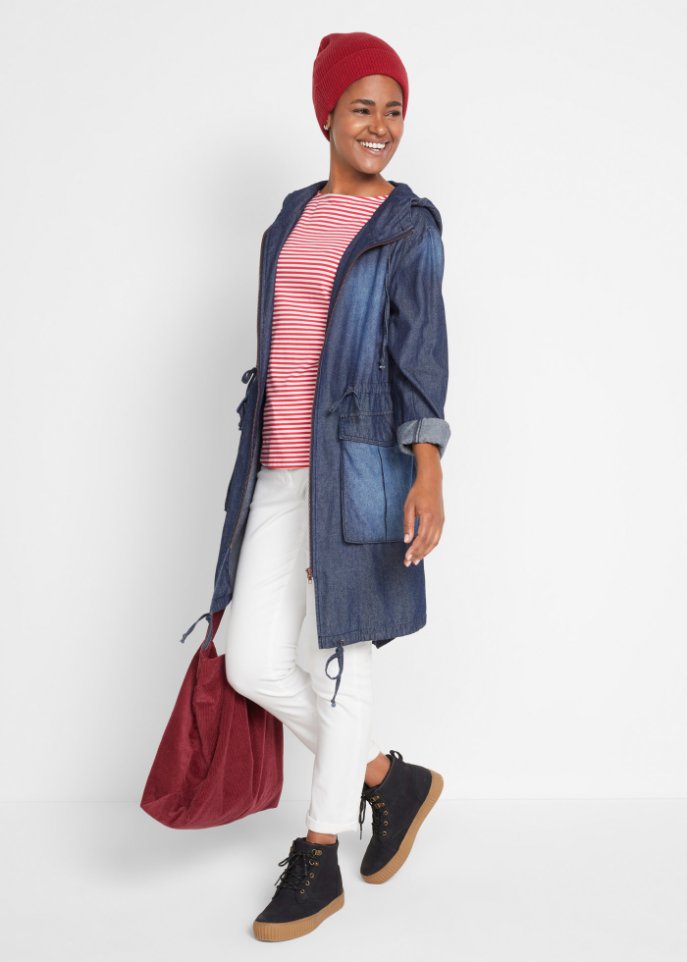 Langarmshirt mit U-Boot Ausschnitt