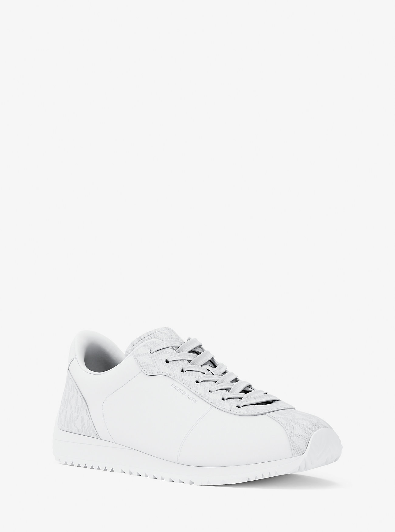 Rhodes joggesko i skinn og snøring i twill – LYSH WHT