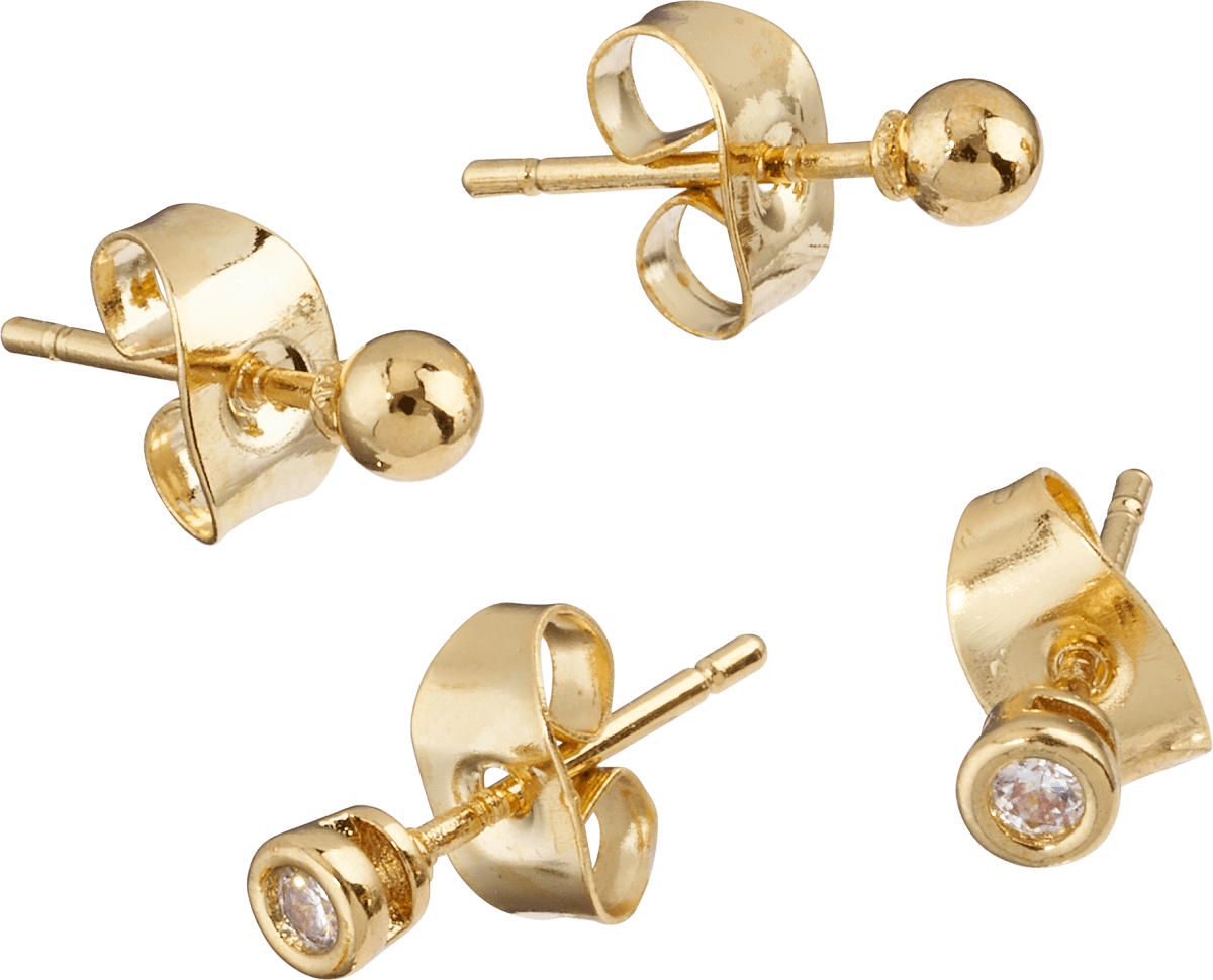 Ohrstecker vergoldeter Modeschmuck, 4 St
