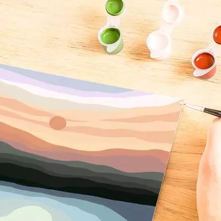 CreArt Minimalistische Landschaft - Malen nach Zahlen für Erwachsene