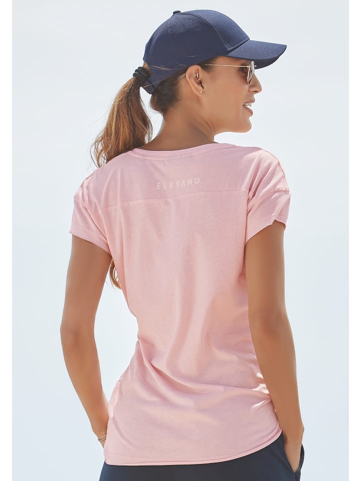 ELBSAND T-Shirt in rosé meliert günstig kaufen