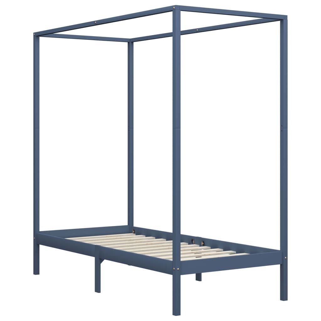 möbelando Himmelbett 299785 (LxBxH: 204x104x200 cm), aus Kiefer in Grau