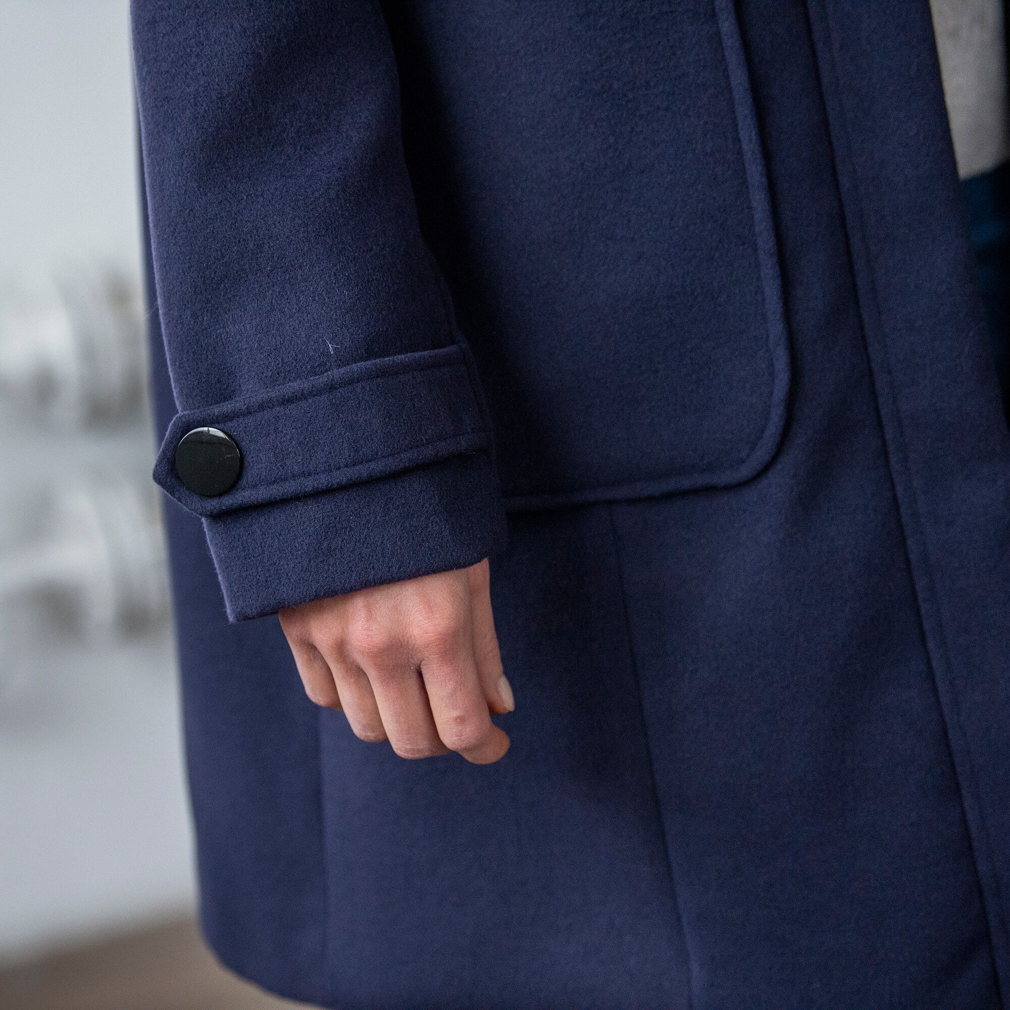 Duffle-coat capuche fausse fourrure uni