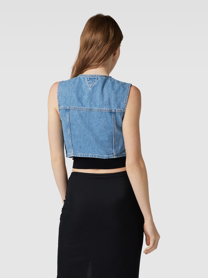 Cropped Weste in Denim-Optik in jeans