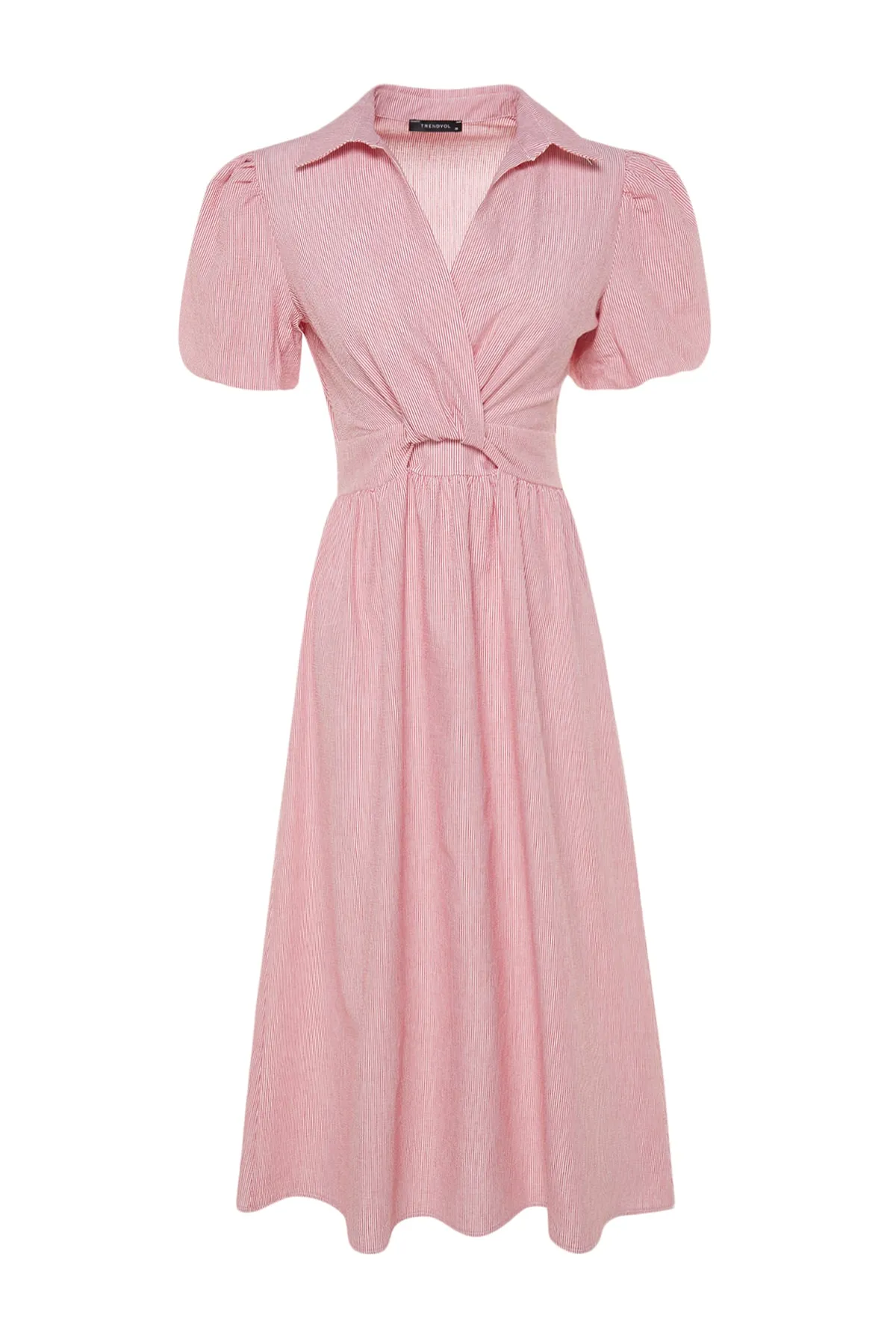Trendyol Collection  Rosa gestreiftes gewebtes Kleid TWOSS23EL02233