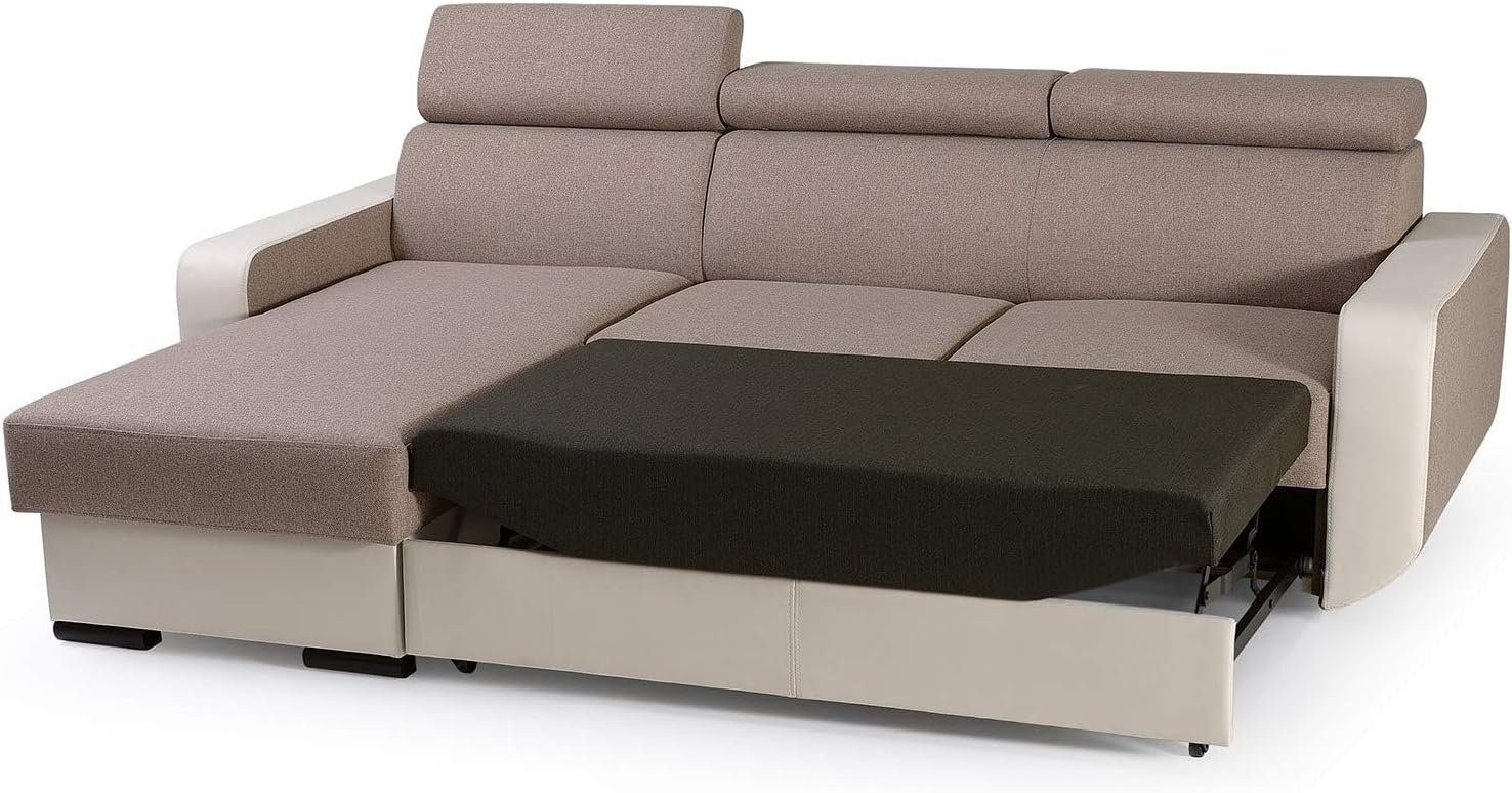 MOEBLO Ecksofa Pedro, Eckcouch Sofa Couch Wohnlandschaft L-Form Polsterecke - 236x165x97 cm, mit Schlaffunktion, mit Bettkasten