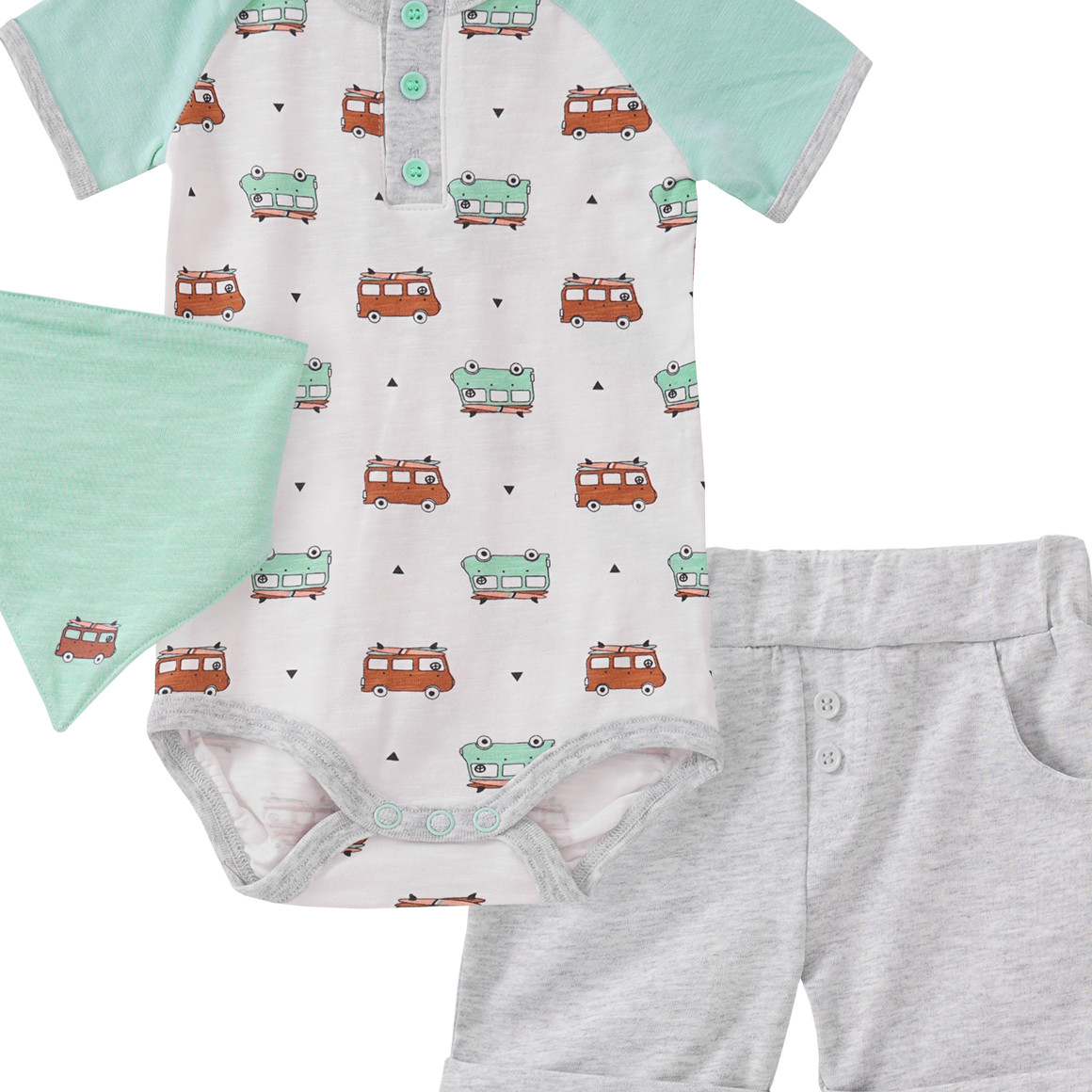 Newborn Body Shorts und Bandana im Set