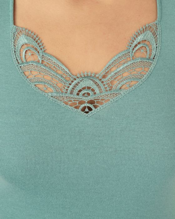 Tee-shirt finition guipure Thermolactyl