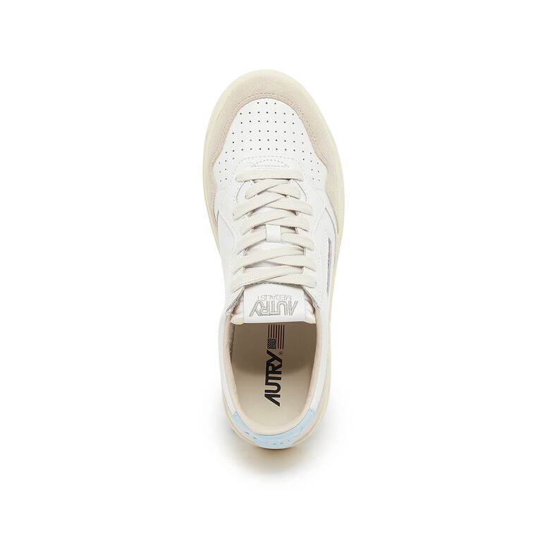 Autry Wmns Medalist Low leat/suede wht/st blue